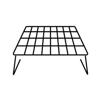 parrilla estante titanio ultraligero línea icono elemento vector