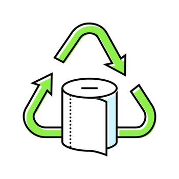 recycled toilet paper color icon object vector