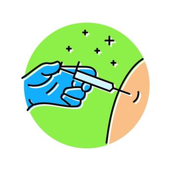 injection into arm immunization color icon entry vector
