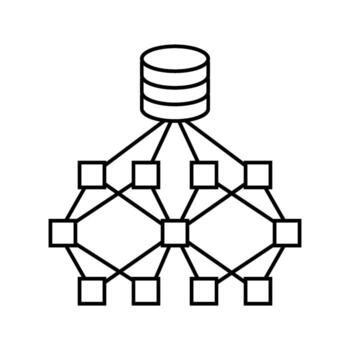network nodes big data line icon unit vector