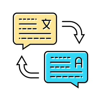 language translation nlp color icon mark vector