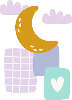 Abstract Moon Pattern vector