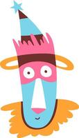 gracioso cumpleaños personaje con sombrero vector