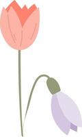 primavera flores planta plano ilustración icono vector