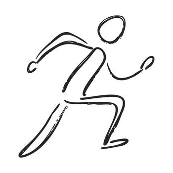 Dynamic running figure sketch for athletic themes and designs vector