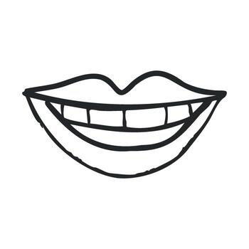 Smiling mouth design for joyful expressions and cheerful themes vector