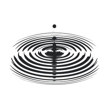 Water ripple effect created by a drop on a calm surface vector