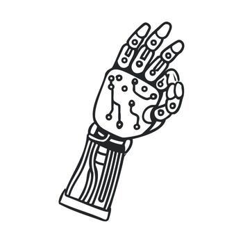 Robotic hand making an okay gesture for technology concept vector