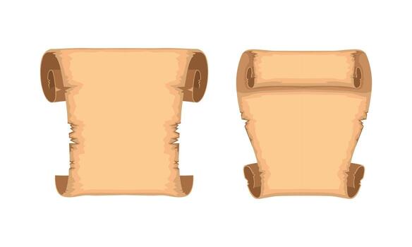 Set of Ancient Scrolls, Old Paper Parchments with Space for Text Illustration vector