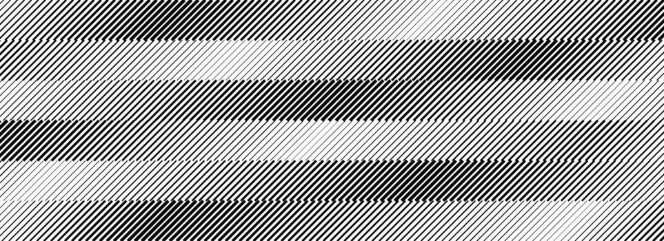 Oblique stripe halftone gradient texture. Diagonal line gradation background. Repeating striped pattern backdrop. Black and white parallel slanted wallpaper. Abstract Doppler effect concept vector