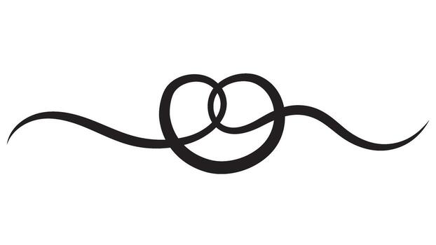 Elegant flourish design element with intertwined loops for decoration and embellishment vector