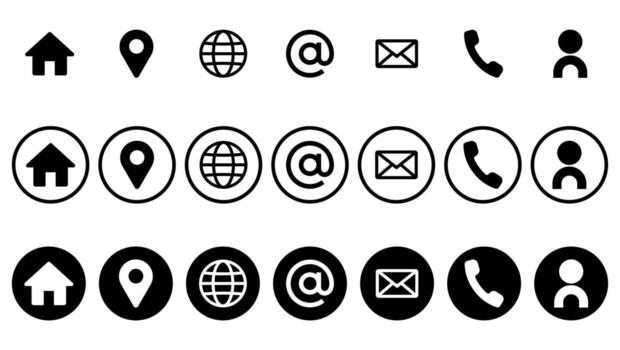 Trending web icon set. Website icon set like that web, mail, message, contact, globe, people, e-mail, internet. Regularly used icon set vector