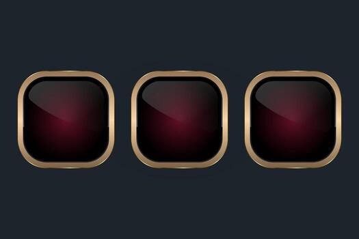 grupo de Tres prima cuadrícula diseño con suavemente redondeado bordes, presentando un profundo negro rojo degradado centrar ese irradia riqueza y Tres elegancia pancartas vector