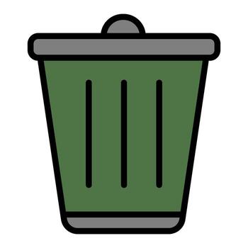 Tres sencillo basura latas icono en diferente color estilo. minimalista diseño muestra limpiar vector