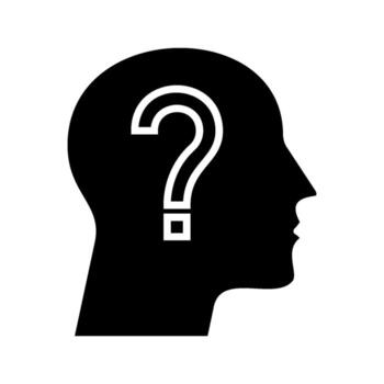 User silhouette with question mark icon. Faq. vector