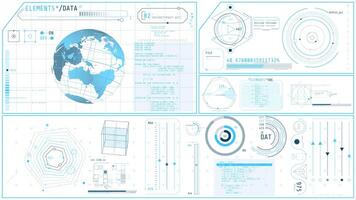 animado alta tecnologia painel de controle com global dados análise video