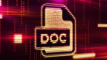 doc file icona emergente a partire dal programmazione codice su computer schermo video