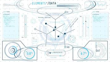 animado alta tecnologia interface com vários dados em processamento Atividades video