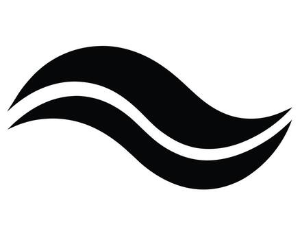 Elegant Black Double Wave Abstract Design Flowing Curves on White Background, Smooth, Serene, Modern Art Graphic vector