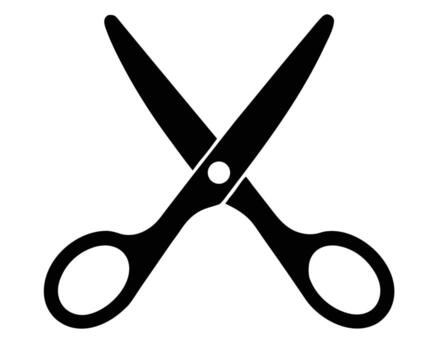 Simple Black Scissors Icon A Sharp, Clean, and Minimalist Graphic for Cutting, Crafting, or Design Projects vector