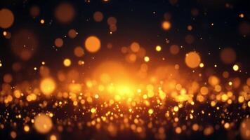 brilhando dourado partícula animação espumante fundo para dinâmico visual efeitos video