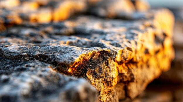 Rock texture under golden light photo
