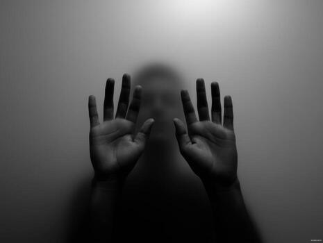 Hands in the dark photo