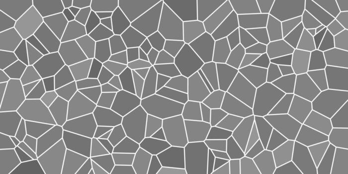 Abstract geometric mosaic pattern with irregular polygon shapes in shades of gray and white lines. vector