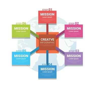 Circle infographics elements design with numbers for workflow layout, diagram, number step up options. vector