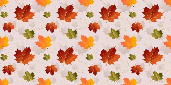 Autumn pattern with maple leaves and golden elements vector