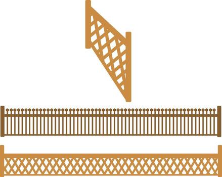Set of illustration brown colour fence graphic design on a white background vector