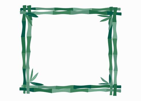 Bamboo. Plant nature background, photo frame. Frame, border with stems and leaves. Banner with space for text. vector