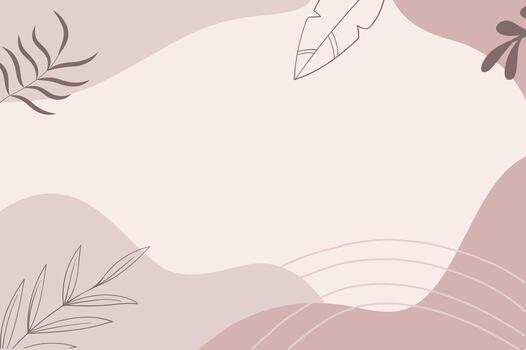 Modern Abstract Background with Pastel Colors and Minimal Leaf Shapes vector