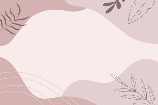 Minimal Abstract Background with Organic Shapes and Botanical Elements vector