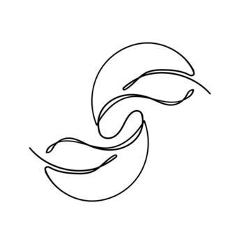 continuo línea dibujo hoja circular flecha ilustración vector