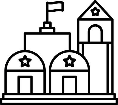 Ejército base contorno estilo icono vector