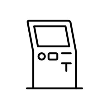 sencillo contorno de un venta máquina con botones y monitor pantalla vector