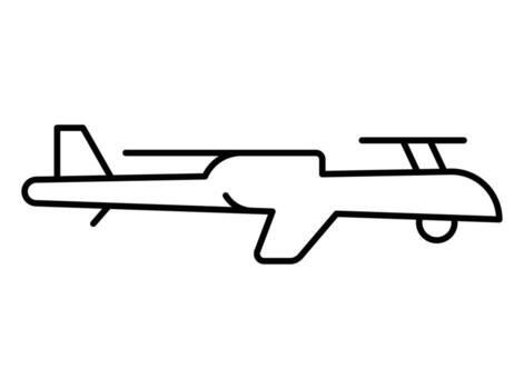 Outline of a Simple Drone Design with Minimalist Style and Clear Details vector