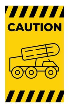 Caution Sign with Truck Carrying a Large Object on Yellow Background vector