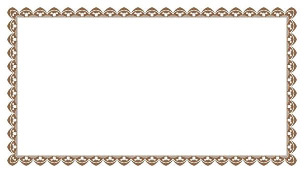 Rectangle golden certificate border pattern line photo frame islamic wedding invitation background with mandala squire at frame vector