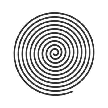 espiral forma. torbellino, vórtice o tornado, molinillo o girar, dolor de cabeza o extraño símbolo. visual espejismo efecto. caracol cáscara impresión aislado en blanco antecedentes. gráfico ilustración vector