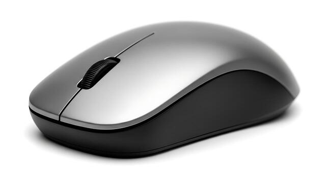 Wireless Computer Mouse Isolated on White Background for Desktop Use photo