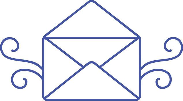 Open Envelope with Swirls Line Icon Decorative Mail and Message Design vector