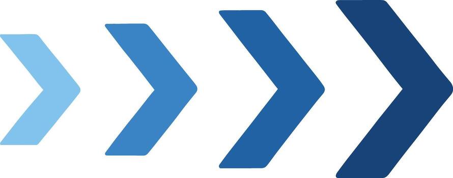 azul degradado flecha representando movimiento y Progreso vector