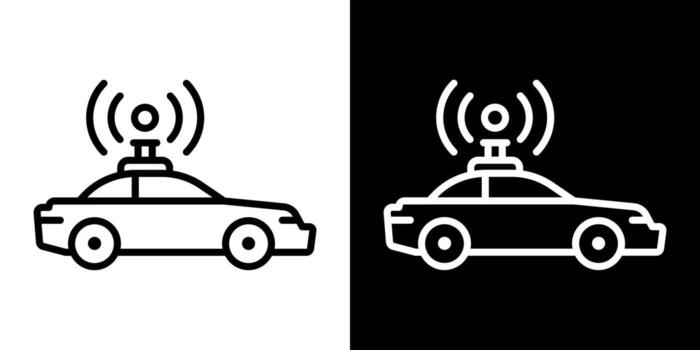 Autonomous driving technology, AI, futuristic car, icon outline style , illustration design graphic resource for web design, mobile apps, ui design and print. vector