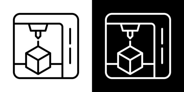 3d impresora, ingeniería, tecnología, icono contorno estilo , ilustración diseño gráfico recurso para web diseño, móvil aplicaciones, ui diseño y impresión. vector