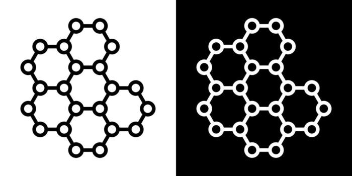 nano technology, molecular stucture, icon outline style , illustration design graphic resource for web design, mobile apps, ui design and print. vector