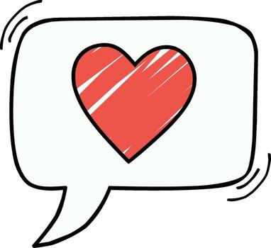 A Speech Bubble with A Heart in It vector