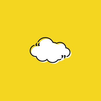 Line art quote speech bubble with cloud shape. Modern, minimalist design for text and comments. Perfect for social media, presentations, and web graphics. Editable vector