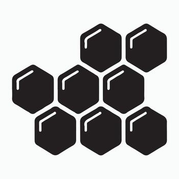 Black hexagonal honeycomb pattern icon vector